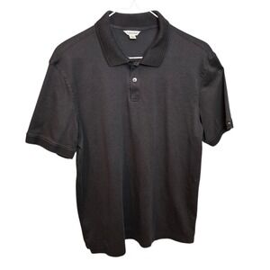 Calvin‎ Klein Polo Shirt Cotton Short Sleeve Casual Mens M Black